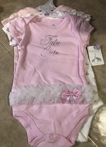 Little Treasure Baby Girl Cotton Bodysuits 3pk, Tutu Cute Sz XL 9-12 Months NW - Picture 1 of 3