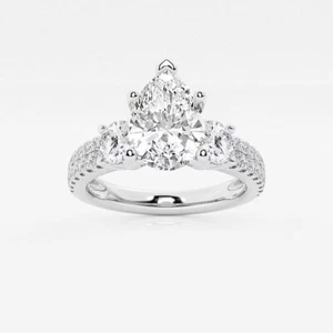 Anello di fidanzamento diamante coltivato in laboratorio certificato IGI 1,50 ct taglio pera oro 14 kt - Foto 1 di 3