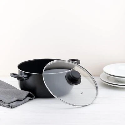 Coperchio Pentole e Padelle In Vetro con Pomello Casalinghi Inox 26 /28 /30 Cm - Immagine 1 di 4