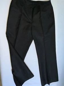 Women's Black Linen Blend Pants Lined 12 Petite Dress Slacks RN 106409 Work - Picture 1 of 7
