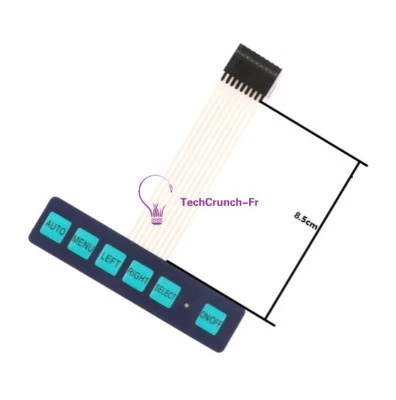 1x6 Matrix Array 6 Key Membrane Switch Keypad Keyboard 1*6 Keys with LED - Photo 1/4