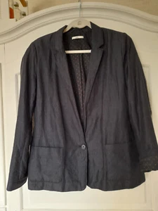Damen Blazer Jacke Edc Esprit Gr. XL (44) m. Leinen Blau mit Kontrastfutter - Bild 1 von 4