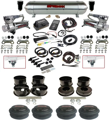 Air Lift 3H 27695 Air Ride Kit w/Chrome 580 Compressors Fits 1971–1996 GM B-Body - Image 1 of 4