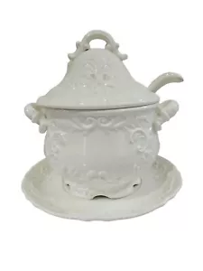 Vintage Napco Suppenterrine im Barockstil mit Unterteller und Original Schöpfkelle - Bild 1 von 14