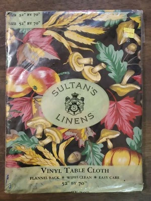 Vintage Sultan's Linens Vinyl Table Cloth Fall Harvest 52"x70" Easy Care  - Image 1 of 4