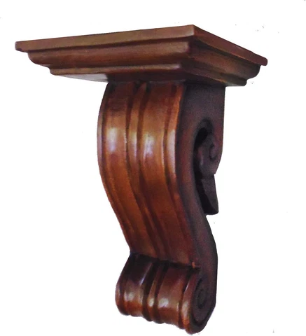10 Inch Handcarved Corbel Wood Wall Bracket/Floating Shelf (Bordeaux) Cover