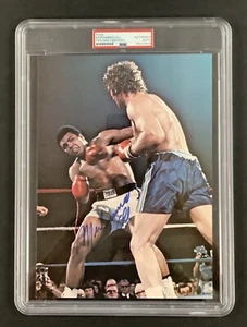 Muhammad Ali Signed Photo vs Joe Bugner Vintage 70's Full Autograph PSA/DNA - Picture 1 of 5