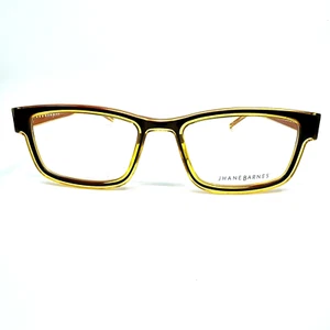 Jhane Barnes Converge BR 54-18-140 Brown Yellow Eyeglasses Frame H9727 - Picture 1 of 7