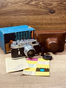 Zorki-4 VTG USSR Russian RF 35mm Camera Lens Jupiter-8 f2/50mm Original Box#8563 - Picture 1 of 14