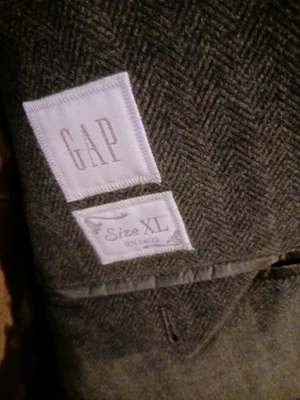 New GAP XL Sport Coat (Heavy Cotton/Poly) Olive Herringbone (2 Button/2 Vents) - Image 1 of 4