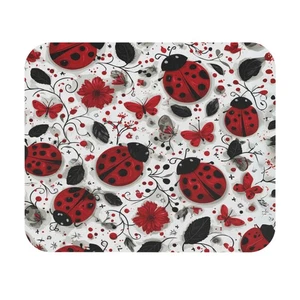 Ladybug Floral Mouse Pad – Cute Desk Accessory for Nature Lovers - Picture 1 of 5