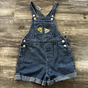 Rare Lion King Denim Overalls Simba and Nala Girls Boys 4T Character Embroidered - Picture 1 of 8