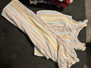 Cat and Jack MultiColored LINEN Striped Girl's Small - Picture 1 of 2