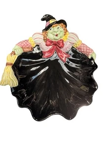 Fitz & Floyd Vintage 1992 Keramik Halloween Hexe Süßigkeiten Schale Schüssel Schmuck Tablett - Bild 1 von 3