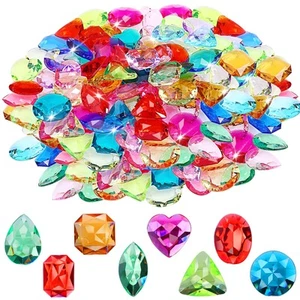 150 Stück Spielzeug Edelsteine, Edelsteine für Piraten Schatz Schmuck Fake Acryl Edelsteine M... - Bild 1 von 4