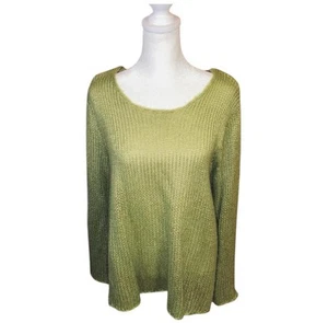 Sahalie x Anthropologie Lime Green Soft Mohair Blend Pullover Sweater Large - Picture 1 of 6