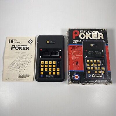Entex Electronics 5 Card Draw Poker Electronic Handheld Game Works 1979 W/ Box