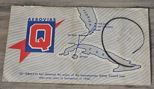 Vtg 1960 Aerovias Q Airways Airline Passenger Ticket KEY WEST FLORIDA Cuba - Picture 1 of 3