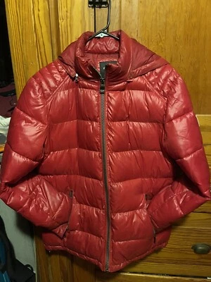 $225 Guess Men's Red Hooded Full-Zip Puffer Coat Jacket Size L - Image 1 of 4