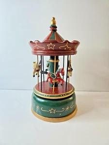 Vintage Carousel Merry-Go-Round Hand Carved All Wood 1970s - Picture 1 of 11