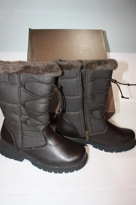 Khombu Women's Winter Weatherproof Boots Size 7.5 Dark Brown Style BW1007BT NEW - Image 1 of 4