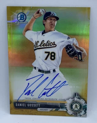 2017 Bowman Chrome Daniel Gossett Athletics SP Gold Auto 49/50 - Image 1 of 2