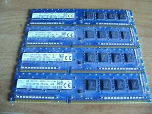 16GB PC3 DDR3 12800U desktop memory - 4 x 4GB branded Hynix - Picture 1 of 5