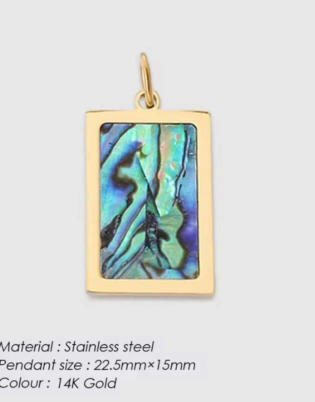 Pingente Abalone de aço inoxidável dourado - Imagem 1 de 1