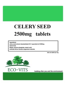 ECO-VITS Celery Seed 2500mg Tablets – Supports Joint Mobility & Digestive Health - Picture 1 of 1