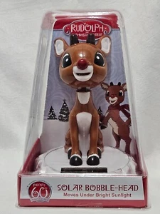 RUDOLPH THE RED NOSED REINDEER 60 TH ANNIVERSARY - RUDOLPH - SOLAR BOBBLE HEAD - Picture 1 of 6