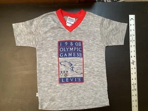 Vintage Levi's Activewear 1980 Olympics Short Sleeve Shirt Size Youth Large - Picture 1 of 14