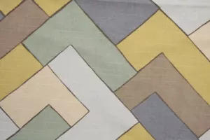 Robert Allen Geometric Cotton Print Fabric- Multi Shapes / Rain 24 yds 231436 - Picture 1 of 4