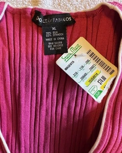 New Dolce & Fabuloso Pink Sleeveless V-Neck Stretch Top Women’s XL - Picture 1 of 3