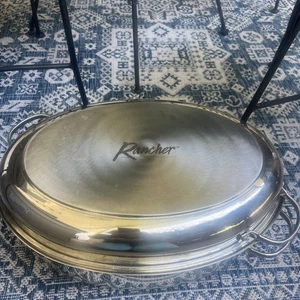 Rancher 18/10 Stainless Steel Oval Roaster Pan With Accessories Great Condition - Picture 1 of 15