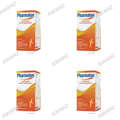 4 X 100s Cápsulas Pharmaton con Ginseng y Selenio Potenciador Energético Rendimiento Foto 1 de 4