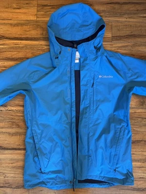 COLUMBIA Interchange Ski Shell Omni-Tech Mens M Hooded Blue - Image 1 of 4