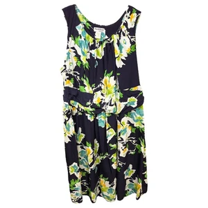 NorthStyle Plus Size 24W Dress Midi Floral Navy Blue Sleeveless Vacation 1166 - Picture 1 of 8