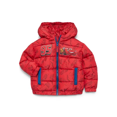 Nueva chaqueta acolchada con capucha Lightning McQueen 95 para niños pequeños Disney Cars 3 4 5 Foto 1 de 3