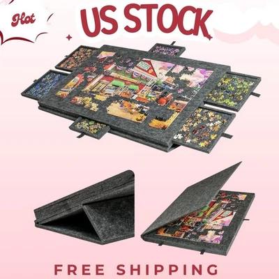 Tilting Puzzle Board with Base and Lid in Ultra Lightweight Felt with 6 Drawers - Image 1 of 4