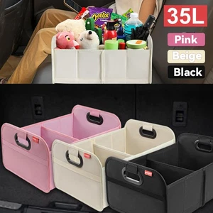 35L Folding Car Rear Trunk Cargo Organizer Net Luggage Storage Box Bag Back Seat - Picture 1 of 15