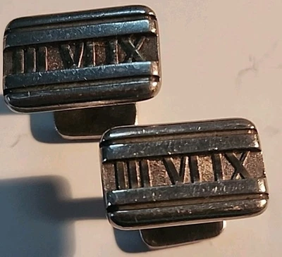 GEMELOS TIFFANY & CO PLATA ESTERLINA ATLAS NÚMERO ROMANO Foto 1 de 4