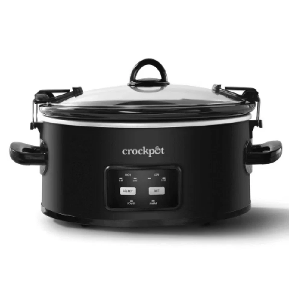 Olla de cocción lenta Crock-Pot 6qt Cook & Carry - programable con un toque, negra Foto 1 de 4