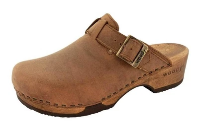 Woody Manu Damen Clog Tabacco (Beige) mit biegsamer Holzsohle Gr. 36 oder 42 - Bild 1 von 2
