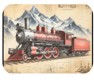 ALMOHADILLA DE RATÓN TREN ROJO NEGRO OPCIÓN MOTOR #1 ALFOMBRILLA DE RATÓN GRUESA 9" X 7" - Imagen 1 de 6