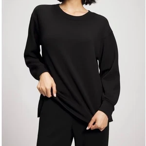 Soma Black Rayon Ultra Soft Crewneck Sweatshirt, Size Medium, Closet Staple - Picture 1 of 8