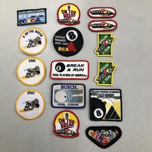 Neu 15 Aufnäher Rare Vintage Variety of Billard Pool League Patches (#31) BCA - Bild 1 von 6