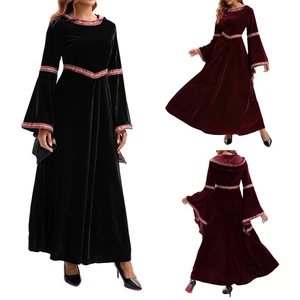 Medieval Sorceress Hooded Dress for Women Costume Party and Stage Play - Picture 1 of 40
