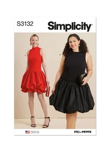 SIMPLICITY 3132 MISS & WOMENS DRESSES Sewing Pattern Sizes 10-18 & 20W-28W - Picture 1 of 8