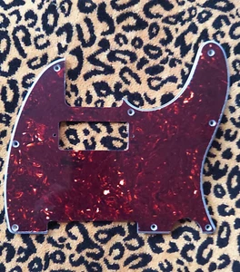 Telecaster pickguard mini humbucker brown tortoise 8 hole 4 ply fits US/MIM - Picture 1 of 8