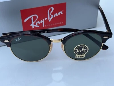 Nuevas gafas de sol Ray-Ban RB4246 990 CLUBROUND rojas Habana G-15 verdes 51 mm Foto 1 de 4